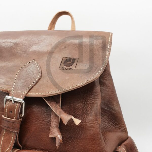 brown leather bag dcjeans logo