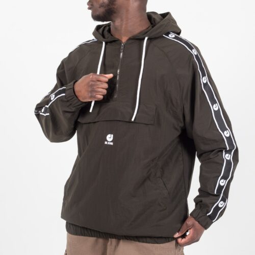 Khaki Stripe windbreaker anorak