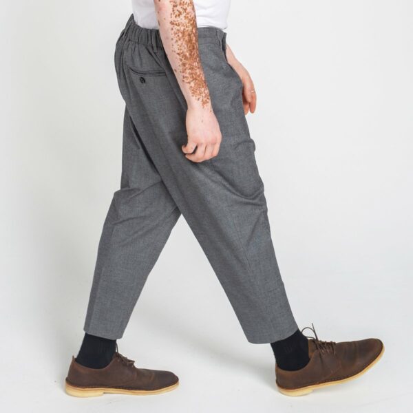 Heather Gray Pince Wool Trousers - DCjeans saroual and clothing
