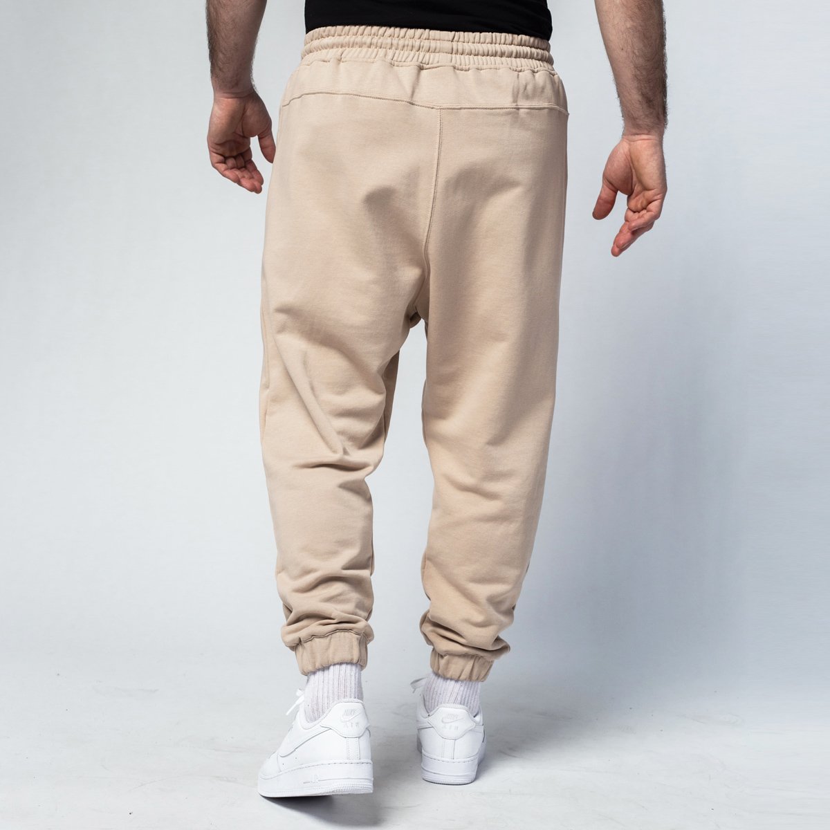 Pantalon jogging large beige