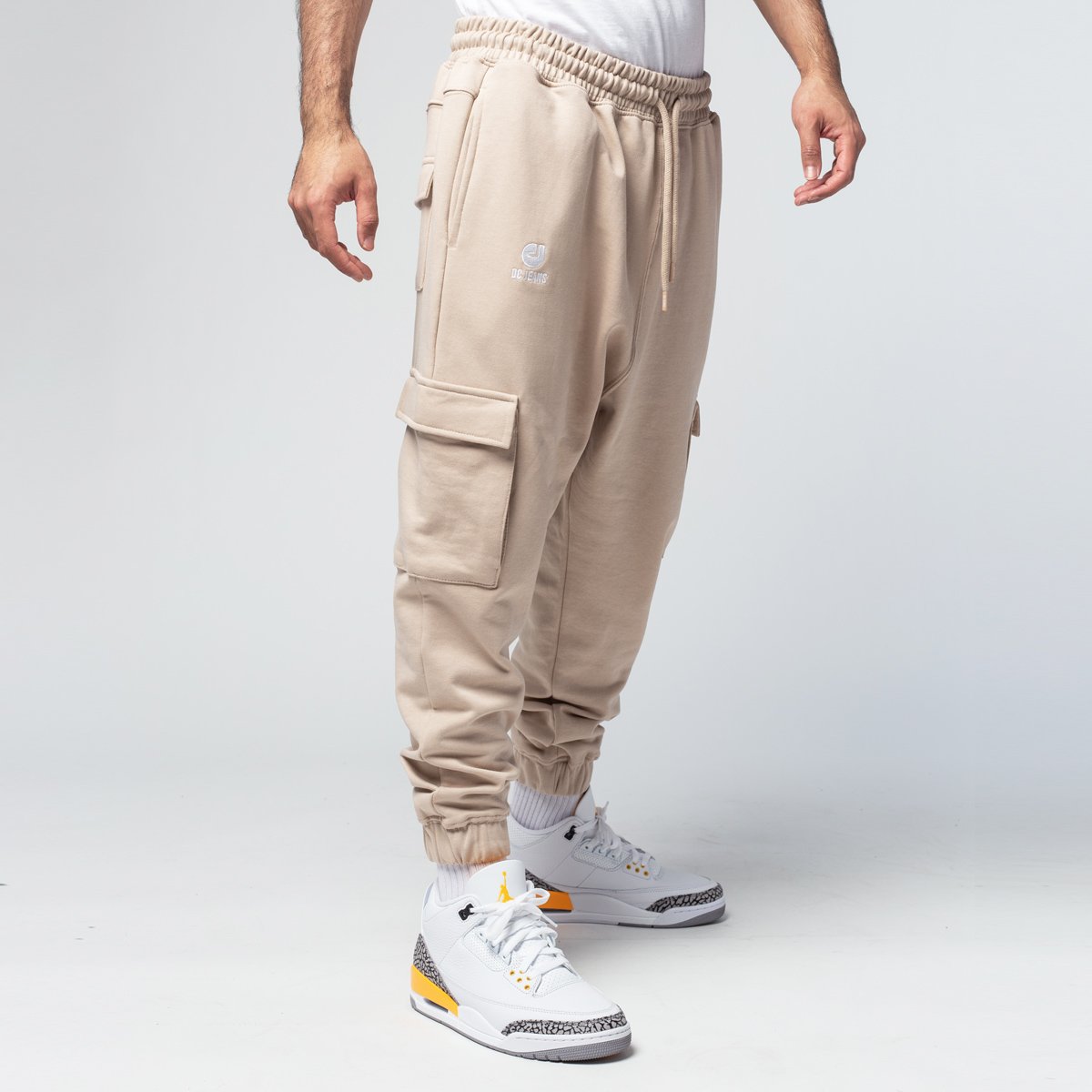 Pocket Jogging Pants Beige - DCjeans saroual and clothing