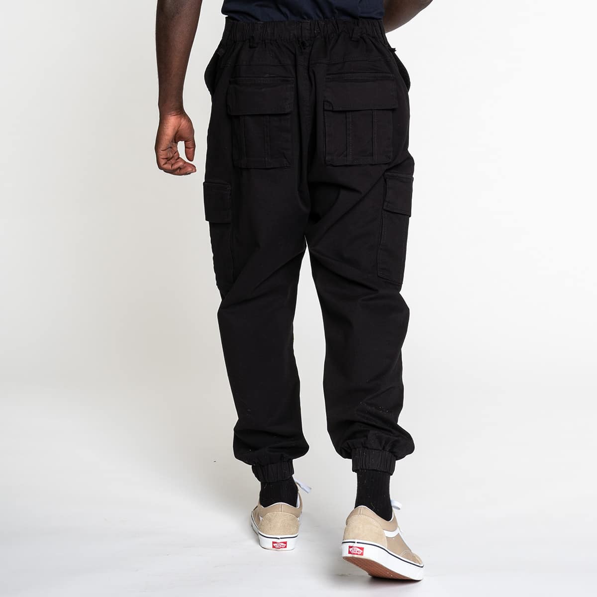 Pantalon cargo homme - Noir avec Poches Latérales Sarouel