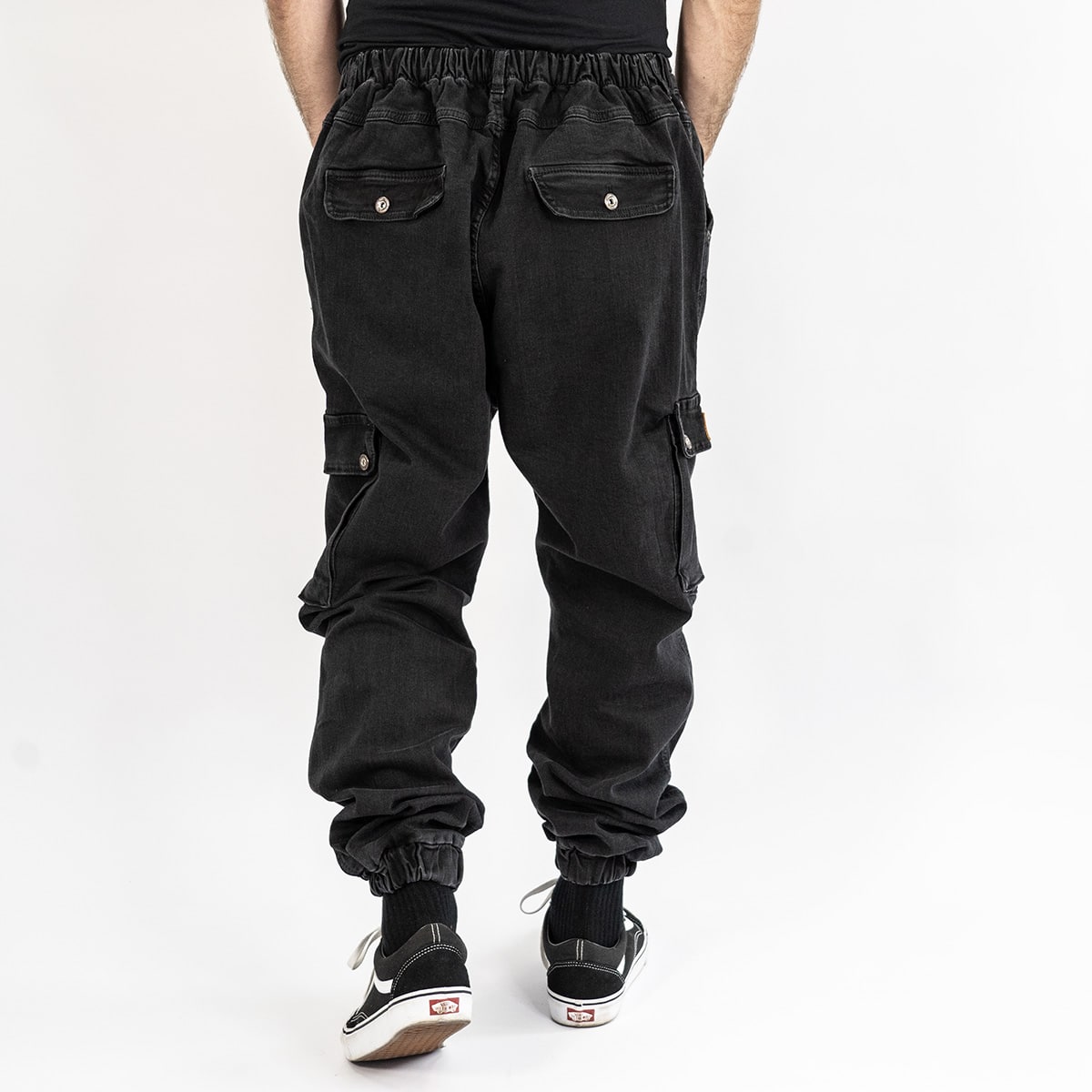 Pantalon cargo homme - Noir avec Poches Latérales Sarouel